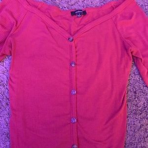 Off the shoulder long sleeve top